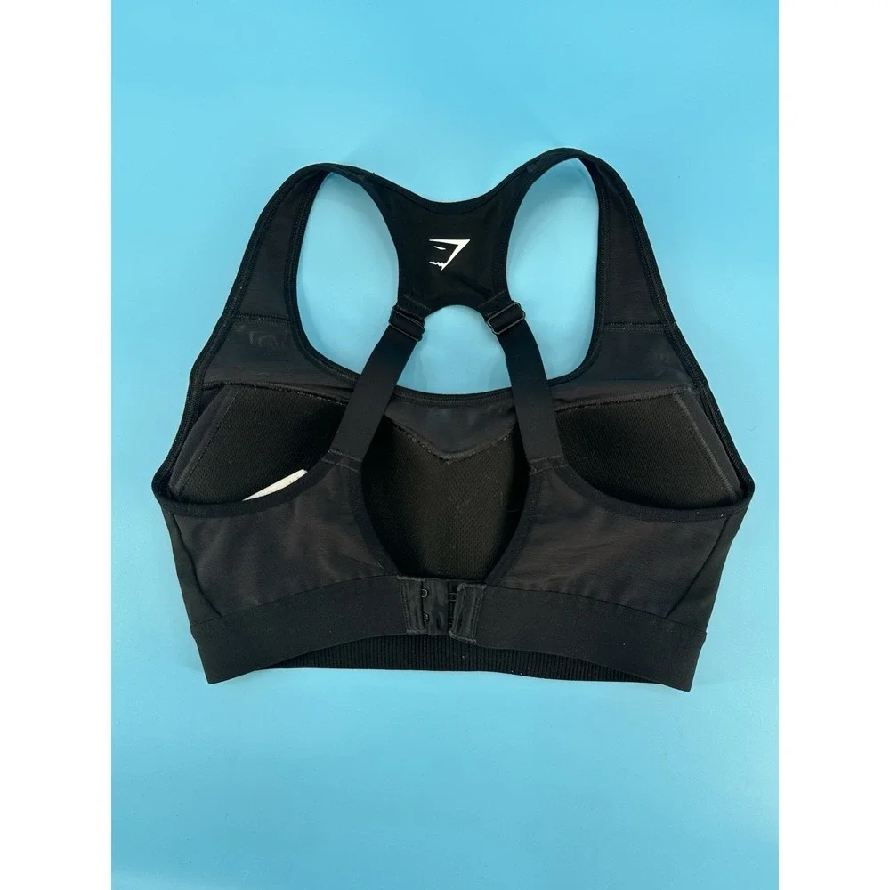 X2‎ Gymshark Women's Open Back Sports Bra White/Black Size Small